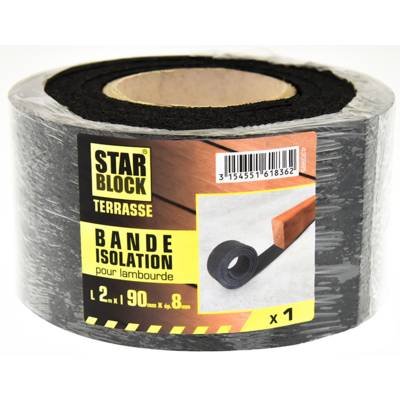 Bande d'isolation pour lambourde matière caoutchouc aggloméré - 2 m - Gedimat