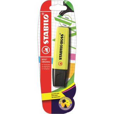 Surligneur BOSS ORIGINAL Rechargeable Pointe Biseautée 2-5 mm Jaune