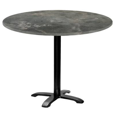 Table pied noir Ø110cm pierre metallisee - intérieur - RestooTab