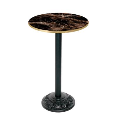 Mange-debout pied noir Ø60cm capuccino chant laiton - intérieur - RestooTab