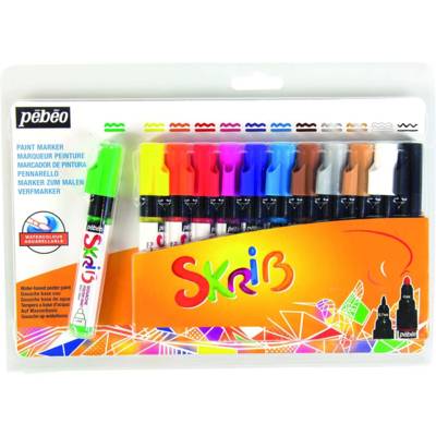 SET DE 12 Marqueur Gouache SCRIB Arc en Ciel