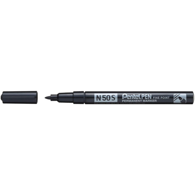 Marqueur Permanent N50S Corps Aluminium Pointe Ogive Fine Noir - Pentel