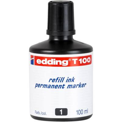 Recharge d'encre T100 ml Goutte à Goutte pour Marqueur Permanent Noir - EDDING