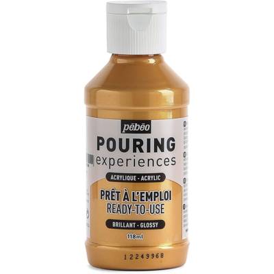 Peinture Acrylique POURING Expérience Prête à l'emploi 118ml OR METALLIQUE - PÉBÉO