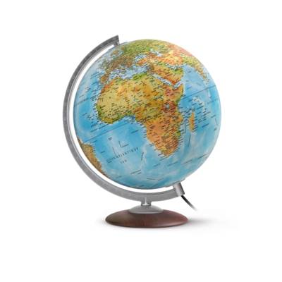 Globe terrestre lumineux 30 cm "Médium" en RELIEF bleu - WONDAY