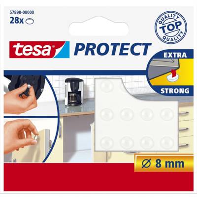 Lot de 28 Pastilles antibruit/antidérapantes Protect, Ronde 8mm transparente