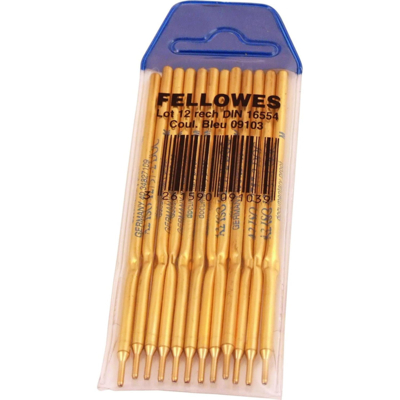 Lot de 12 recharges stylo bille sur Socle Pte Fine bleu
