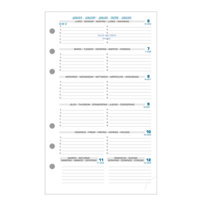 Recharge Exatime 17 semainier millésimé semaine sur 1 page 172x105 mm