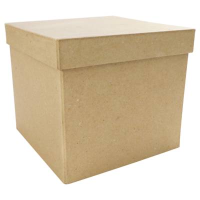Boîte Carrée 16x16x14cm Papier Mâché à Décorer - DÉCOPATCH