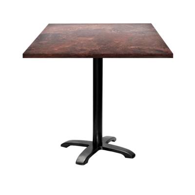 Table pied noir 70x70cm rouille roc - intérieur - RestooTab
