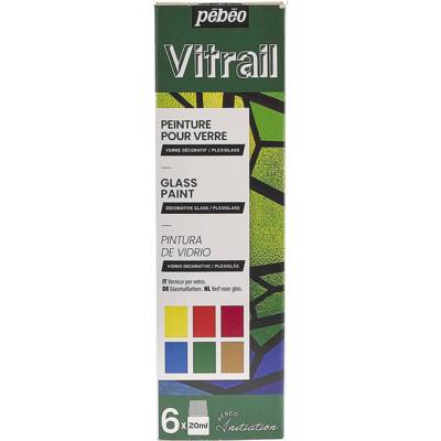 Set Initiation Peinture Vitrail - 6 pots de 20ml - PÉBÉO