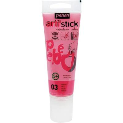 Tube 75ml Arti'Stick Peinture fenêtre repositionnable ROUGE - PÉBÉO