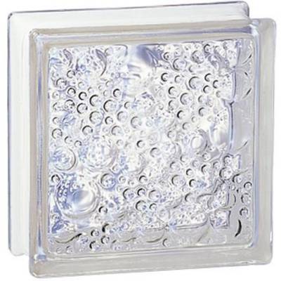 Brique de verre CUBIVER bullée incolore - 19,6 x 19,6 x 8 cm - Gedimat