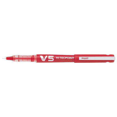 Roller Rechargeable Hi-Techpoint V5 Encre Liquide Begreen Pte Fine Rouge