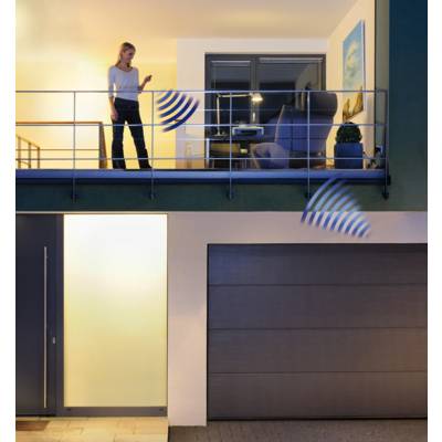 Porte de garage sectionnelle EUROPRO EVOLUTION motorisée rainures M gris - 200 x 237,5 cm - Gedimat - TUBAUTO