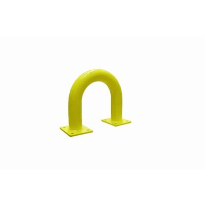Arceau de protection acier Ø76mm VISO - jaune - 375 x 350 mm - platine de fixation 4 trous 160 x 140 mm - BAR37NJ - Maxoutil