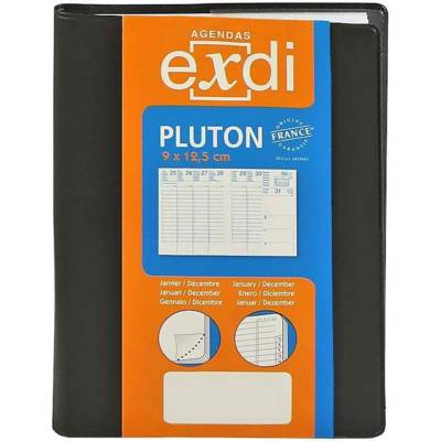 Agenda semainier Pluton 9 X 12,5 cm 1S/2P Noir