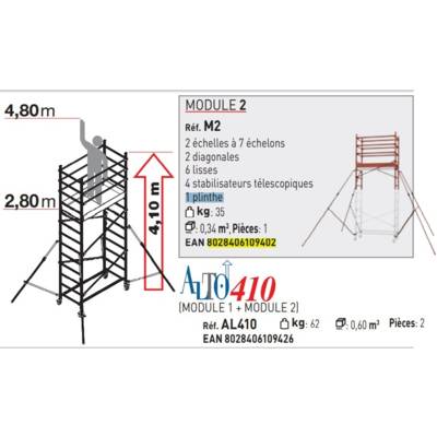 Echafaudage ALTO 410 Module M2 - Gedimat