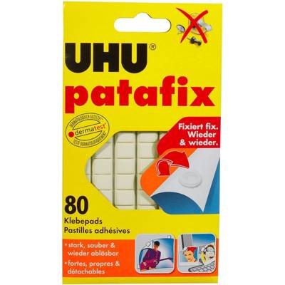 Etui de 80 Pastilles adhésives repositionnables décollables Patafix Blanc