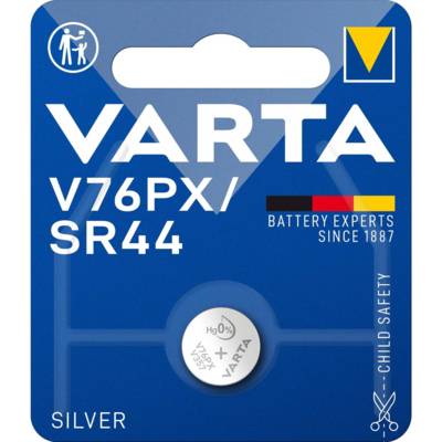 Pile Bouton Oxyde d' Argent "Electronics" V76PX SR44 1,55 volt