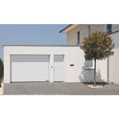 Porte de garage sectionnelle EUROPRO EVOLUTION motorisée rainures M blanc - Gedimat - TUBAUTO