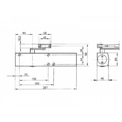 Ferme-porte TS4000 GEZE - Force réglable 1 à 6 - sans bras - Argent - 102789 - GEZE FRANCE