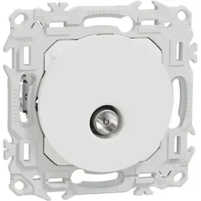 Prise TV simple mâle avec griffes odace Blanc craie - SCHNEIDER - S925445 - Schneider Electric
