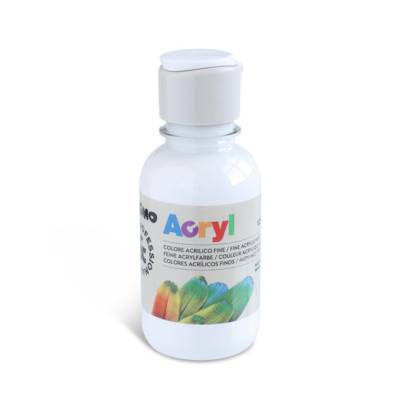 Flacon 125ml Peinture Acrylique Fine Bouchon Flux Control Blanc 100 - PRIMO