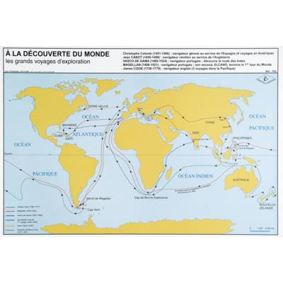 Planche éducative "A la découverte du Monde: les grands voyages