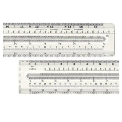 Règle Informatique centre évidé 430 mm Grad 1/10 1/6 1/8 de pouce n° 1164
