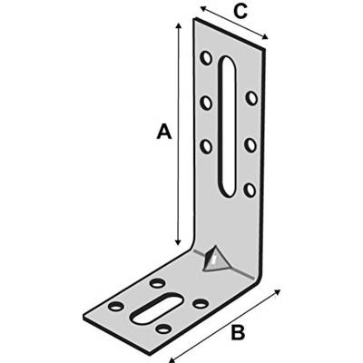 Équerre de fixation avec renfort SIMPSON - A80xB55xC30 - ép.2.5 mm - EFIXR853A - Maxoutil