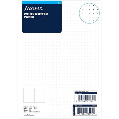Feuille de notes à points format A5 coloris pois blancs - FILOFAX