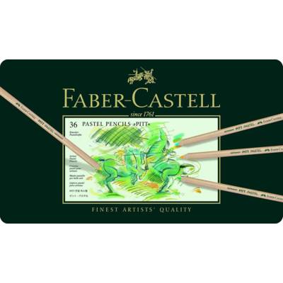 Étui métal de 36 crayons couleur "PITT PASTELL" - FABER-CASTELL