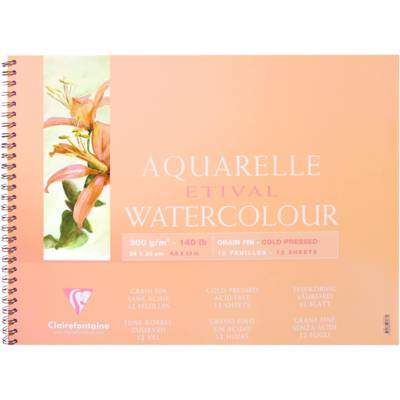 Etival album spiralé 12F 24x30cm 300g grain fin Blanc