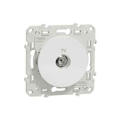 Prise TV simple à vis blanc ODACE - Gedimat - SCHNEIDER ELECTRIC