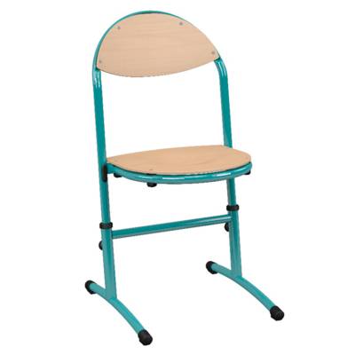 Chaise HÉLIA HR assise et dossier bois Blueprotech® piètement époxy - T3 à T6 - Bleu des îles RAL 5018 - Mobidecor
