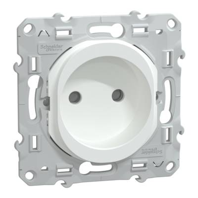 Prise de courant à puits 2P 16A bornes vis OVALIS - blanc - Gedimat - SCHNEIDER ELECTRIC
