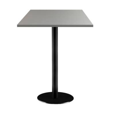 Mange-debout pied noir 60x60cm gris métal - intérieur - RestooTab