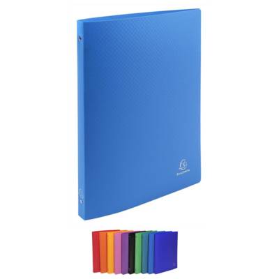 Classeur Polypro souple 4 anneaux 15 mm dos 20 mm A4 Coloris aléatoire