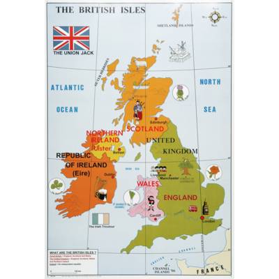 Cartes de géographie des Îles britanniques