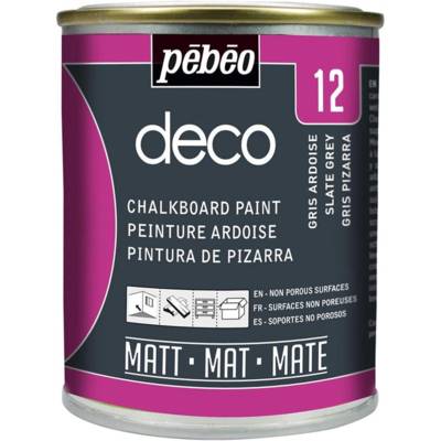 Pot 250ml Peinture Déco Ardoise (pour Ecrire sur les Murs ) Gris Ardoise - PÉBÉO