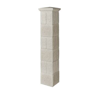 Kit 2 piliers RENAISSANCE ton pierre - 209 x 37 x 37 cm - Gedimat