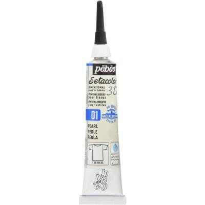 Tube 20ml Peinture Textile Setacolor 3D Metallique Perle