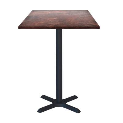 Mange-debout pied noir 60x60cm rouille roc - intérieur - RestooTab