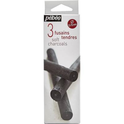 Boîte de 3 Fusains Tendres Noir 13-15MM