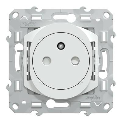 Prise de courant 2P+T 16a affleurante bornes auto OVALIS - blanc - Gedimat - SCHNEIDER ELECTRIC