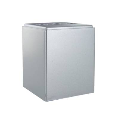 Pied cube pour meuble plastique gris alu - 60 x 60 mm - Gedimat - NORAIL