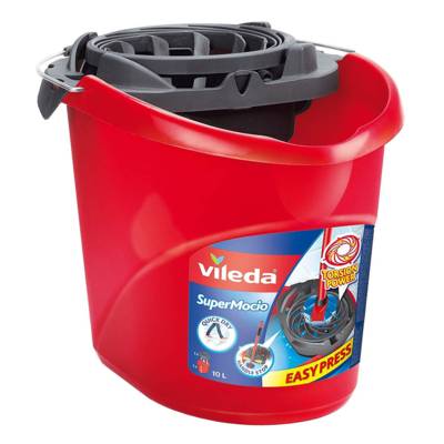 Seau Essoreur Supermocio pour Balai à Franges Rouge