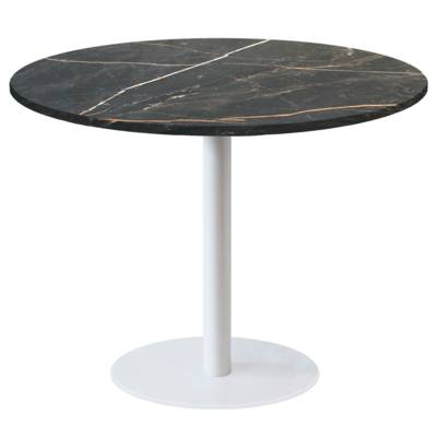 Table pied blanc Ø120cm marbre samas - intérieur - RestooTab