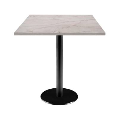 Table pied noir 70x70cm marbre yule - intérieur - RestooTab